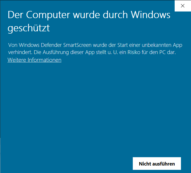 Warnmeldung von Windows Defender